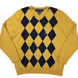 Tommy Hilfiger V-Neck Argyle Pullover Sweater